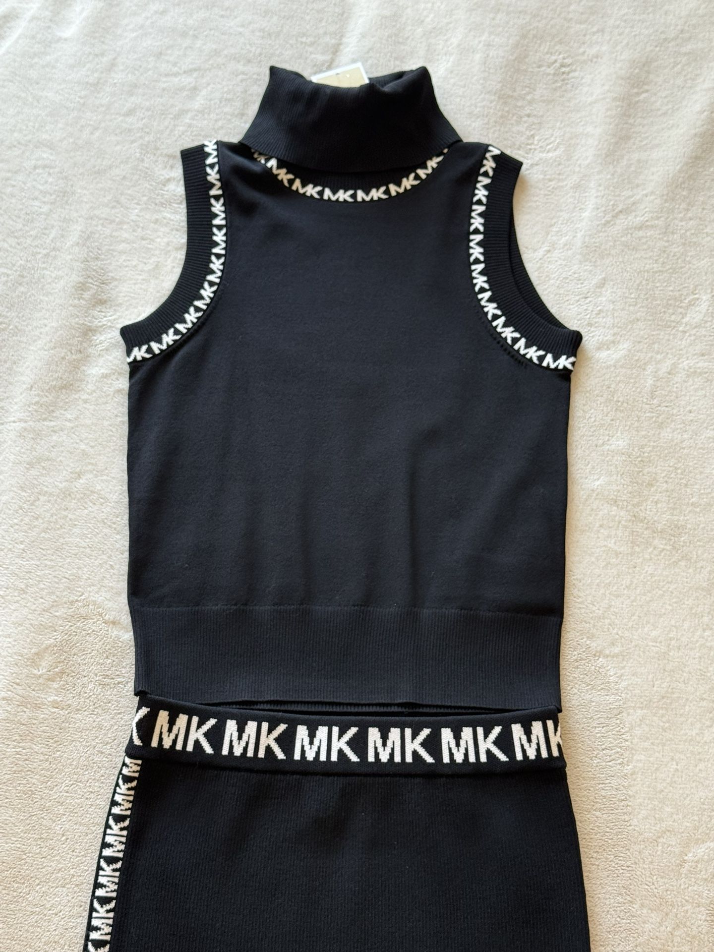 Michael Kors Black Crop Top And Bandage Skirt