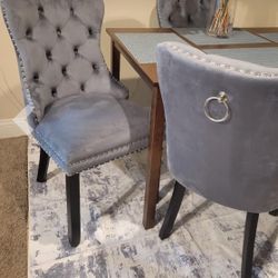 Grey Velvet Dining Chairs