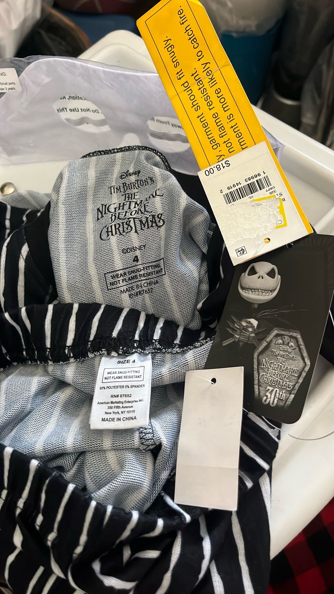 Disney Brand New Nightmare Before Christmas With Tags And Eyes Mask Set Size 4on Kids