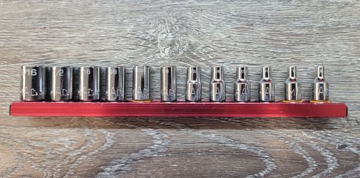 MAC TOOLS 12Pc 1/4" Drive SAE Shallow Socket Set M-Series 1/8" 9/16" 6Pt