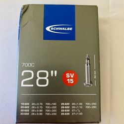 New Schwalbe 28mm Tube With 40mm Stem Valve (unused)
