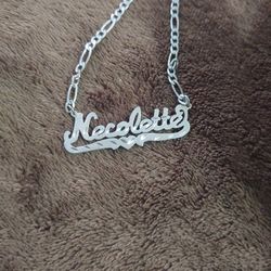 925 Silver Necklace With Name Tag NECOLETTE