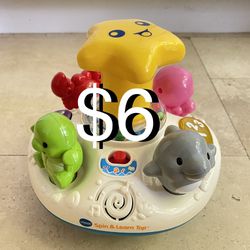 $6 Vtech Spin & Learn Top Educational Toy Sings and lights up