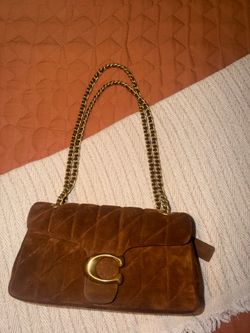 Coach Quilted Suede Shoulder Bag
