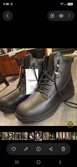 Mens Size 9 Rowan II Steel Toe Black Work Boots