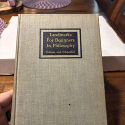 Vintage Landmarks For Beginners In Philosophy Edman And Schneider Book 