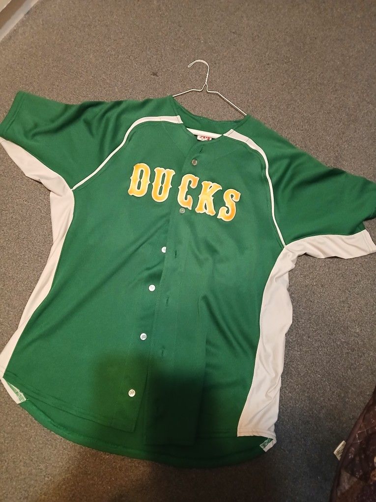 Vintage Oregon Ducks Stitched Emblem Baseball Button Down Jersey
