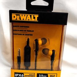 *BRAND NEW* - DEWALT JOBSITE EARPHONES w/ Microphone & Shirt Clip