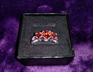 Brilliant Cut Red CZ Ring