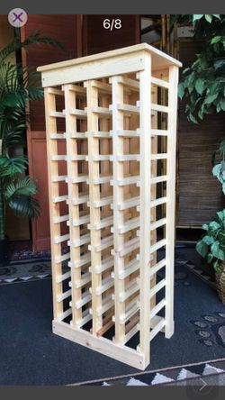 44-Bottle Wine Rack - Pine Wood Sturdy solid As New - 44H x 18W x 12D  Holds 44 bottles