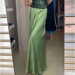 NEW Vintage Lace Trim Dress - Lime 