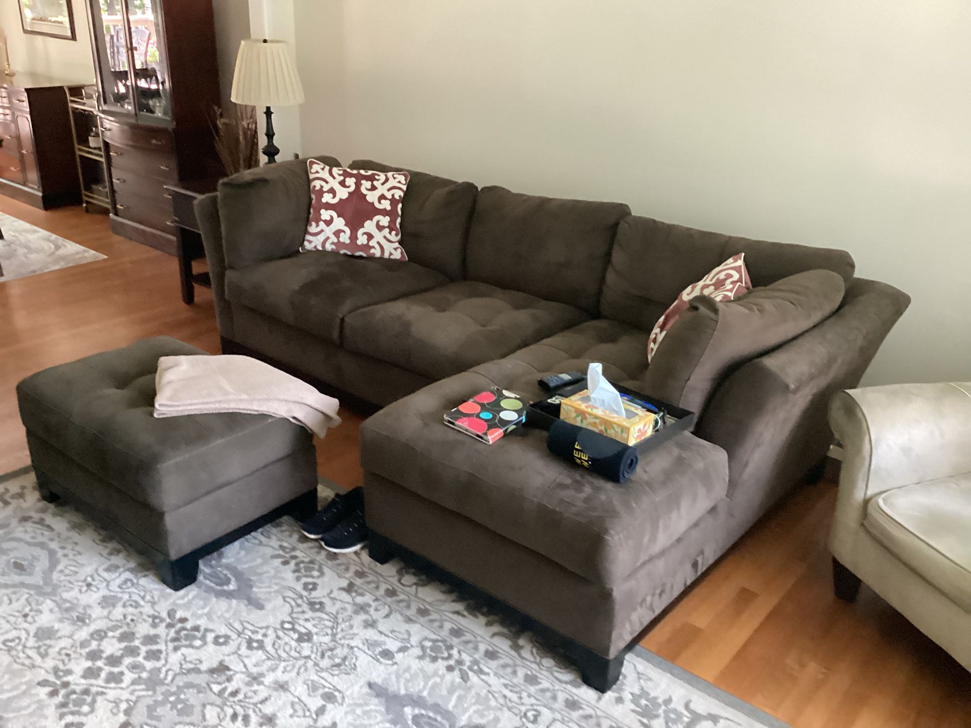Clean And Slightly Used Sofa With Ottoman 