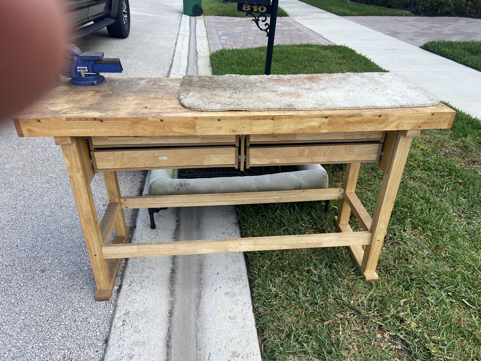 Rockler Medium Wood Work Bench With Forge Vice