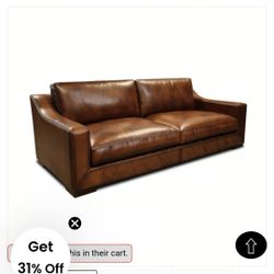 Black Two Person Leather Sofa 