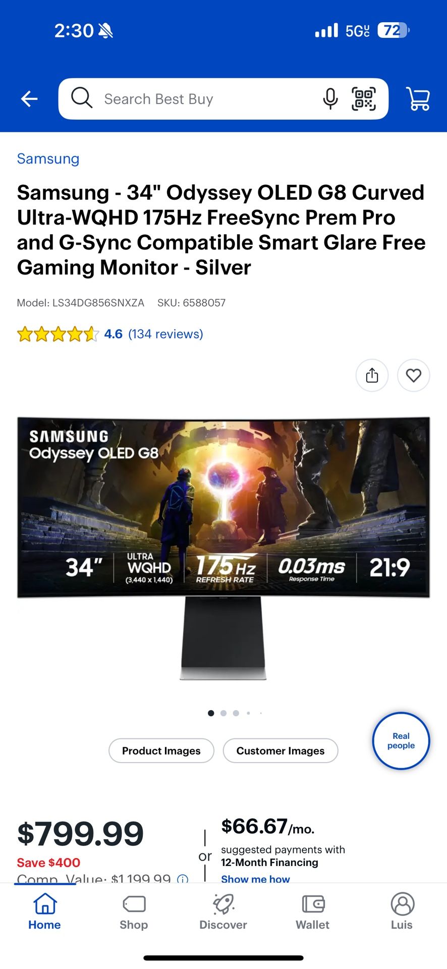 Samsung QD-OLED G8 34” monitor