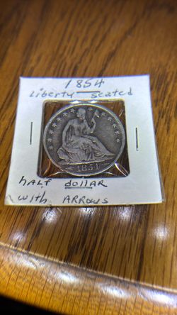 1854 Liberty seated half dollar
