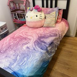 Twin bed frame. Mattress available too.