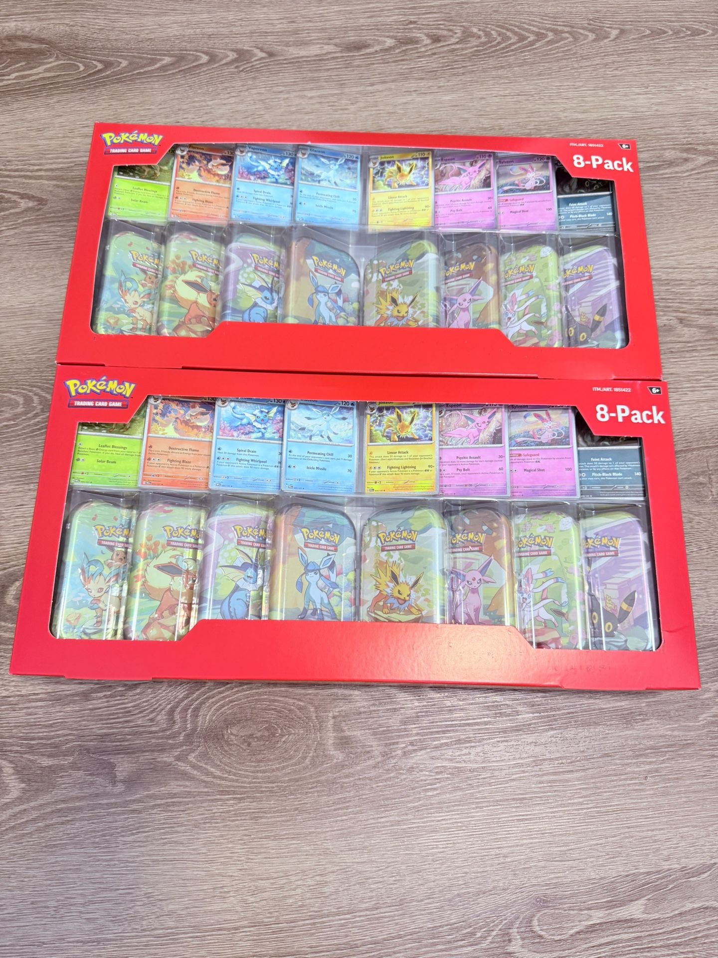 2x New Pokemon Costco Prismatic 8 Mini-Tins with Promo Cards