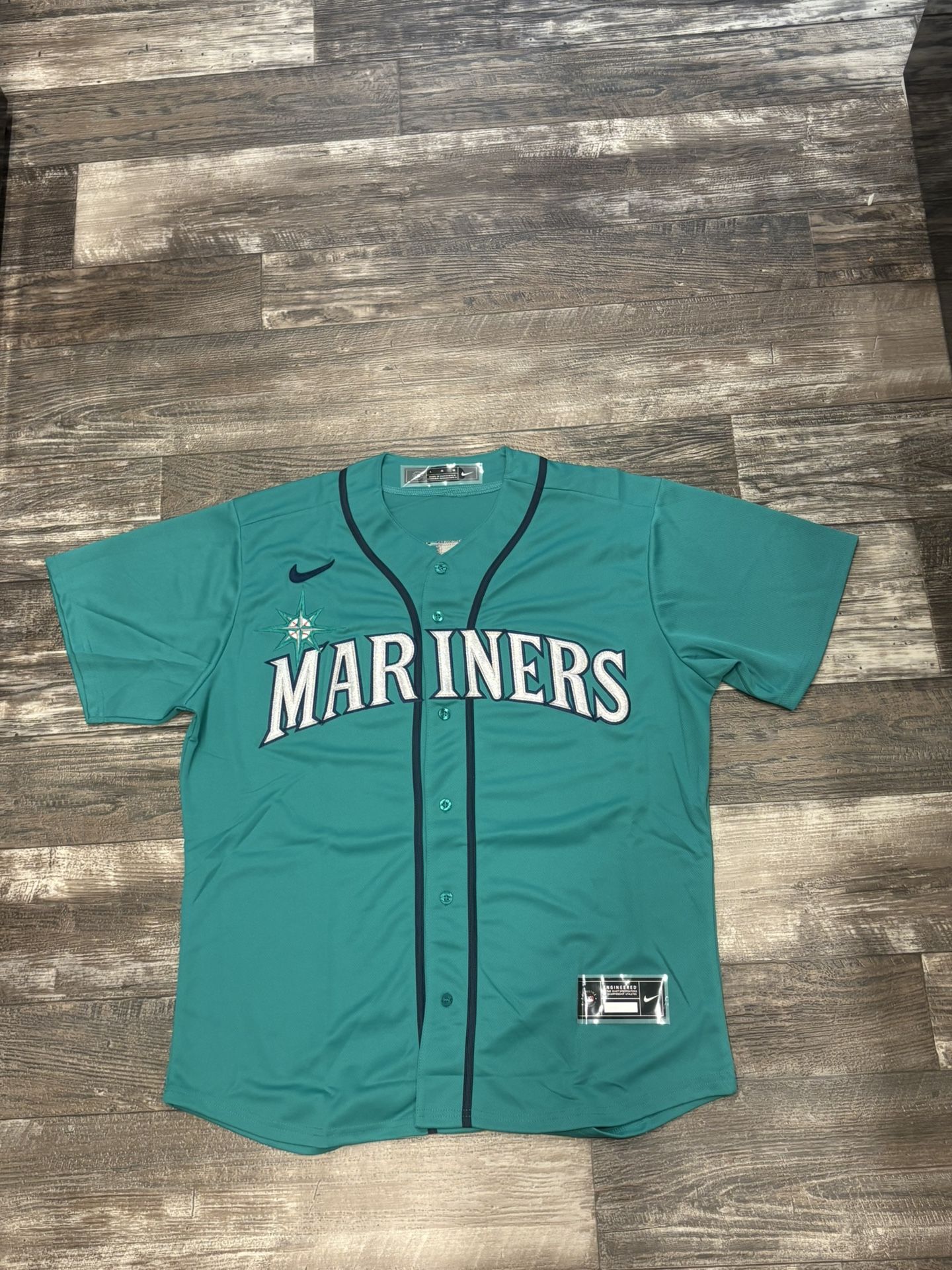 Ken Griffey JR (sizes Below) throwback, teal Seattle Mariners baseball jersey
