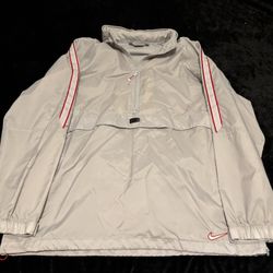 Mens Large Vintage Y2K Nike Center Swoosh Gray Windbreaker Jacket