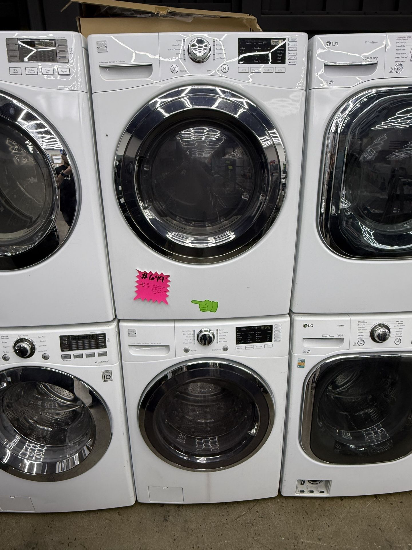 Kenmore white front load washer and gas dryer set