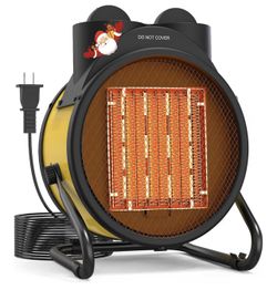 Buyplus Outdoor Heaters for Patio, 1500W Electric Garage Heater with 90°Adjustable Angle, Overheat Protection & 2S Fast Heating, Greenhouse Heater for