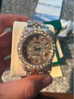 Iced out lab diamond rolex