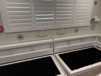 Twin Floor Beds with box spring and USB ports