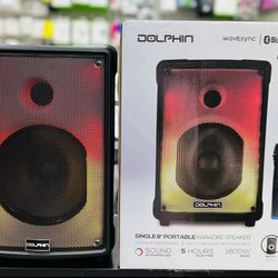 1800Watts Portable Speaker, fire lights & Wireless mic Included