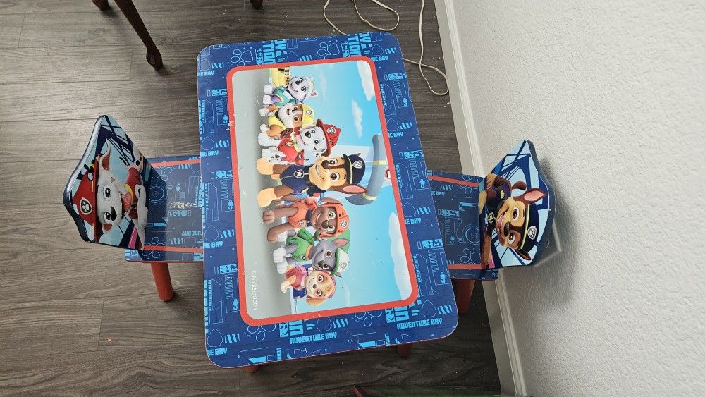 Paw Patrol Small Desk, 2 Chair, Toy Organizer