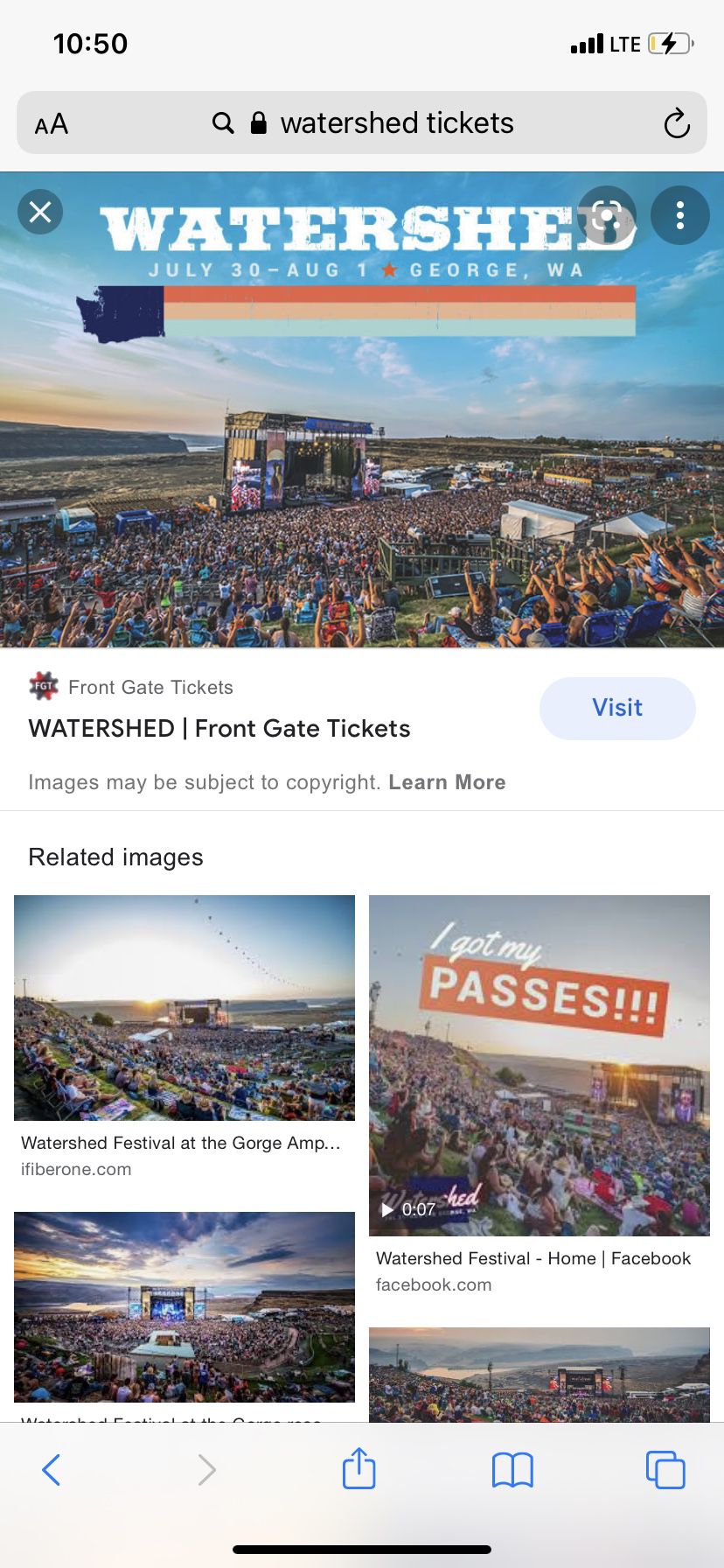 GORGE WATERSHED FESTIVAL, 2 GENERAL ADMISSION TICKETS