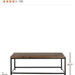 SAFAVIEH Alec 48 in. Brown Large Rectangle Wood Coffee Table
