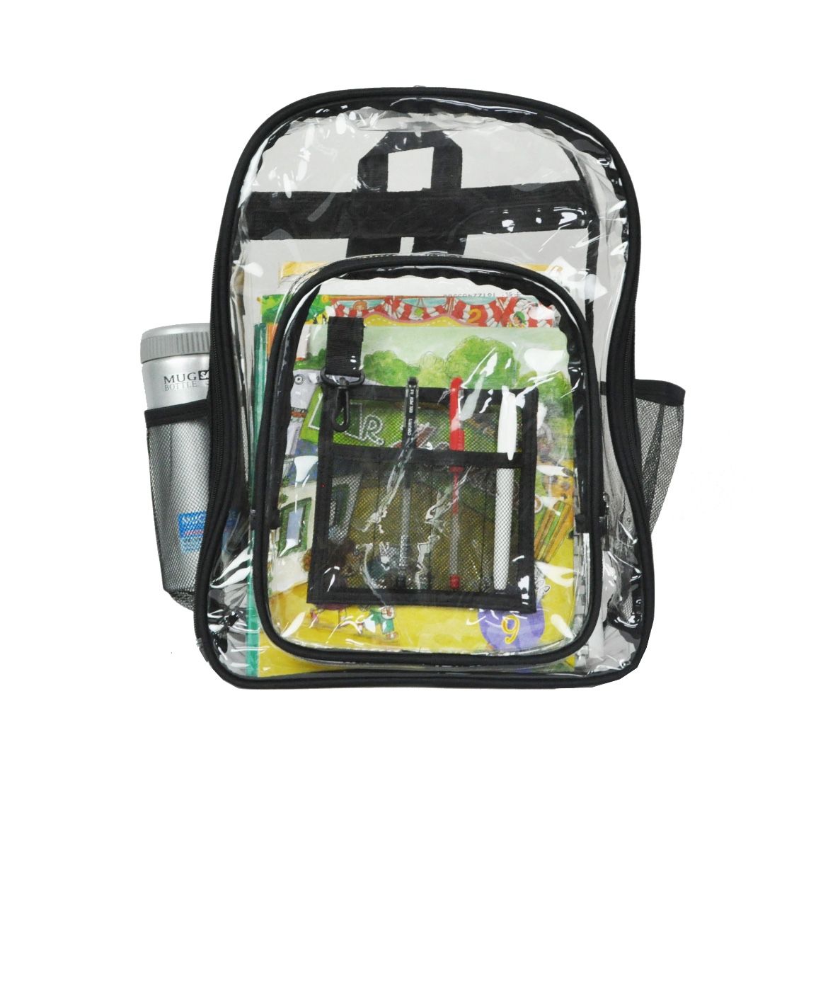 Stadium Approved PVC Transparent Backpack for Student School Travel Clear Book Bags