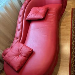 Red Leather Sofa Coach 