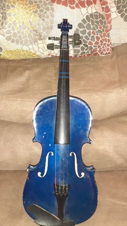 Blue custom violin