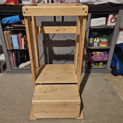 Wooden Learning Tower Step Stool Kitchen Helper