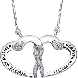 Always My Mother Forever My Friend" Love Heart Necklace, 18", Special Jewelry for Women