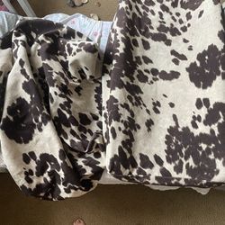 Cow Print Diaper Changing Cover & Fitted Crib Bed Sheet 