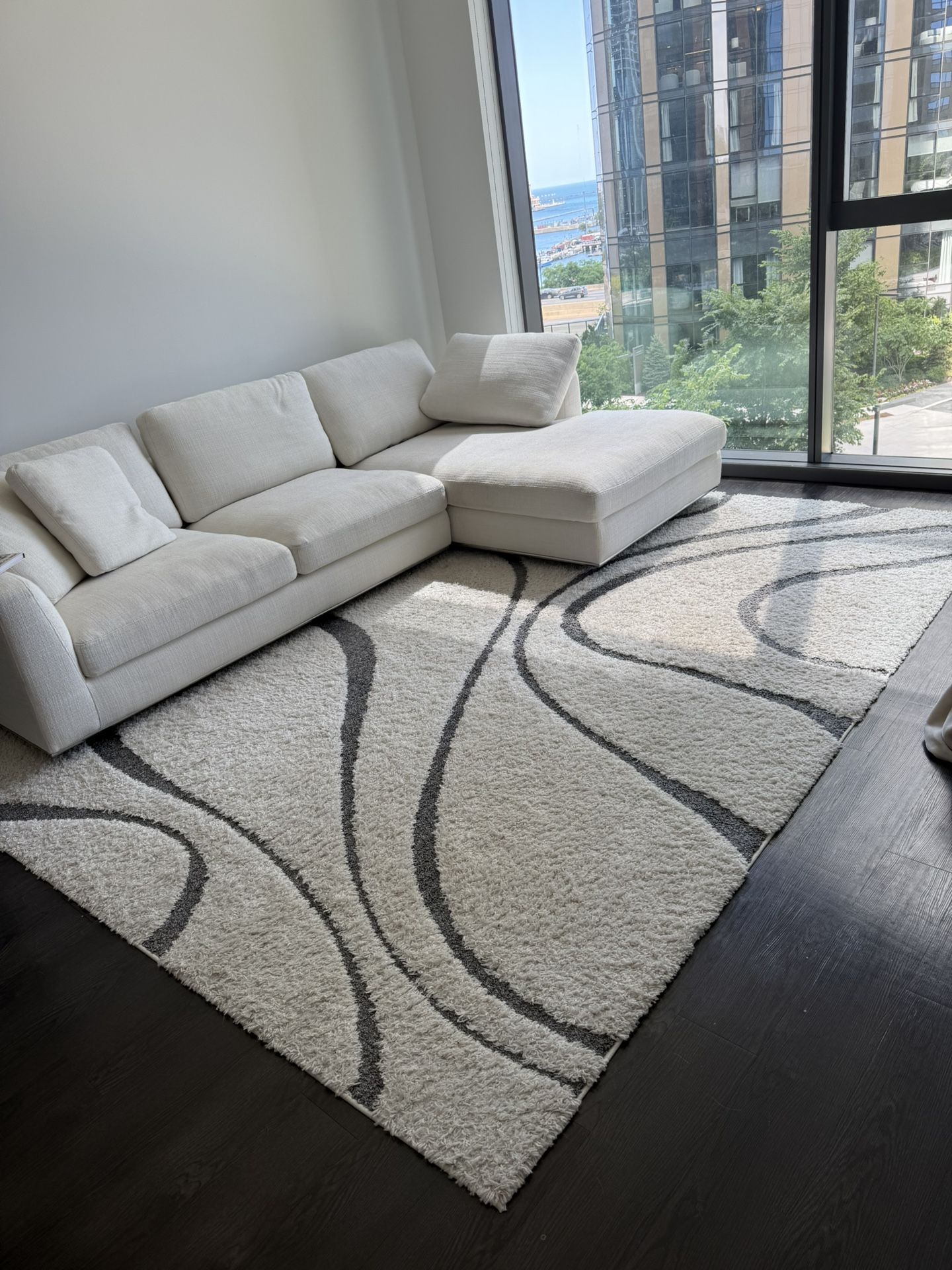 Hamilton Chaise Sectional Sofa - White (PICKUP ONLY)