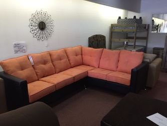 Orange and black sectional