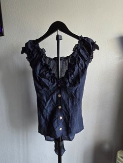 Fitted Navy Blue Top