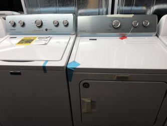 New scratch and dent Maytag washer and dryer set. 1 year warranty