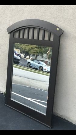 Dresser mirror with brown wooden Frame