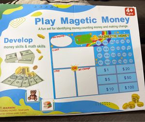 60 PCS Magnetic Money for Kids for Learning, Math Manipulatives, Learning & Education Toys for Classroom, Pretend Play, Math Games for Toddler, Teache