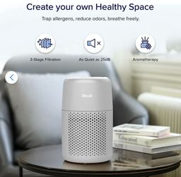 ✈️ 2 LĚVOIT Air Purifiers w/ Aromatherapy, 3-in-1 Filter Cleaner with Fragrance Sponge for Better Sleep, Gray... Value $50