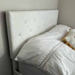 Bed Frame Queen Size White 