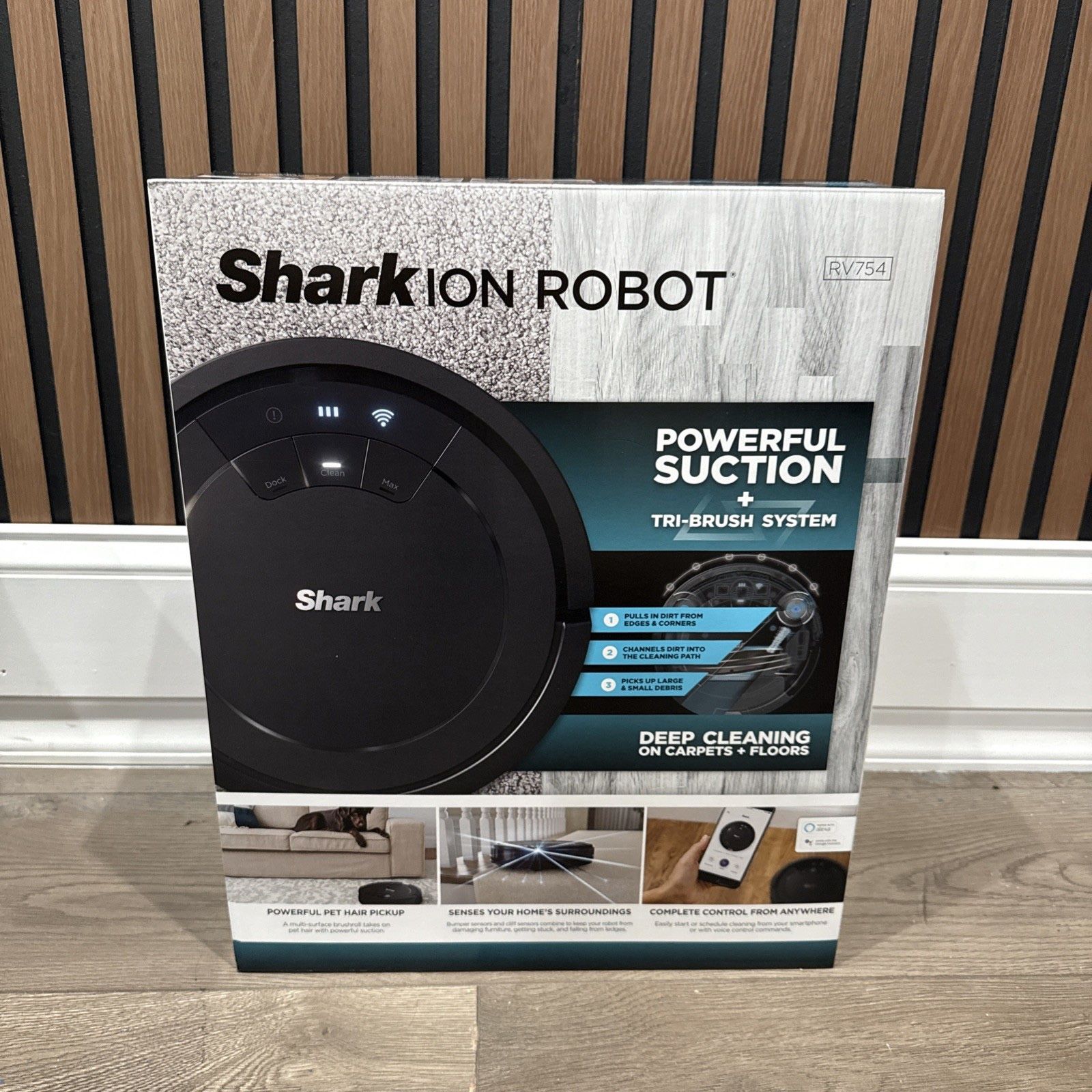 Shark ION Robot Vacuum, Wi-Fi Connected, Black, RV754