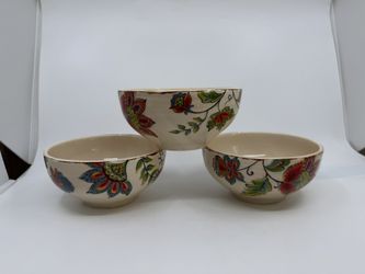 Pier 1 Elizabeth Soup/Cereal Bowls Set Of 3 *READ*
