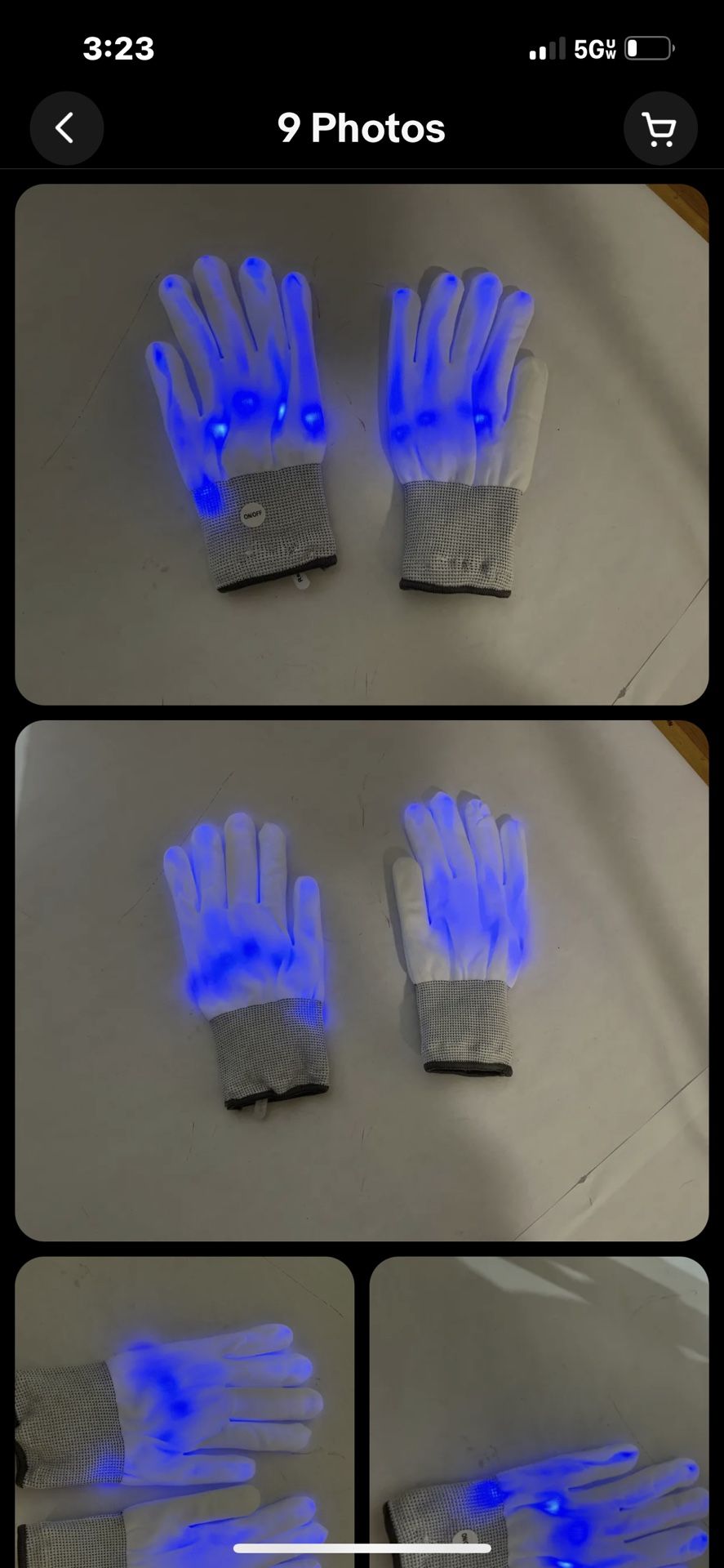 Flash LED Light Up Gloves Flashing Finger Rave Party Doof Glow In the Dark Adult
