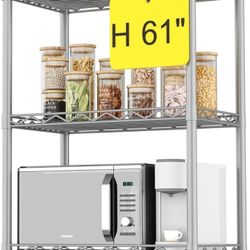 🗄️ 5-Tier Metal Wire Shelving Unit – Durable Rack Organizer for Pantry, Laundry  or Closet Grey
